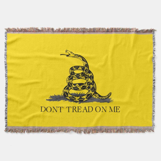 Couverture Drapeau Gadsden Ne me marche pas dessus NOIR JAUNE (Devant)