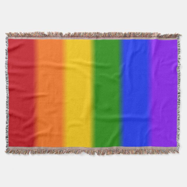 Couverture Drapeau Gay pride arc-en-ciel plat (Devant)