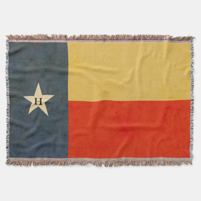 Couverture Drapeau rustique du Texas antique initial (Devant)