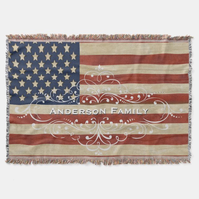 Couverture Drapeau vintage des États-Unis d'Amérique (Devant)