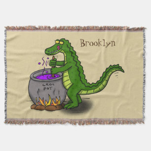 Couverture Drôle alligator vert cuisine dessin animé