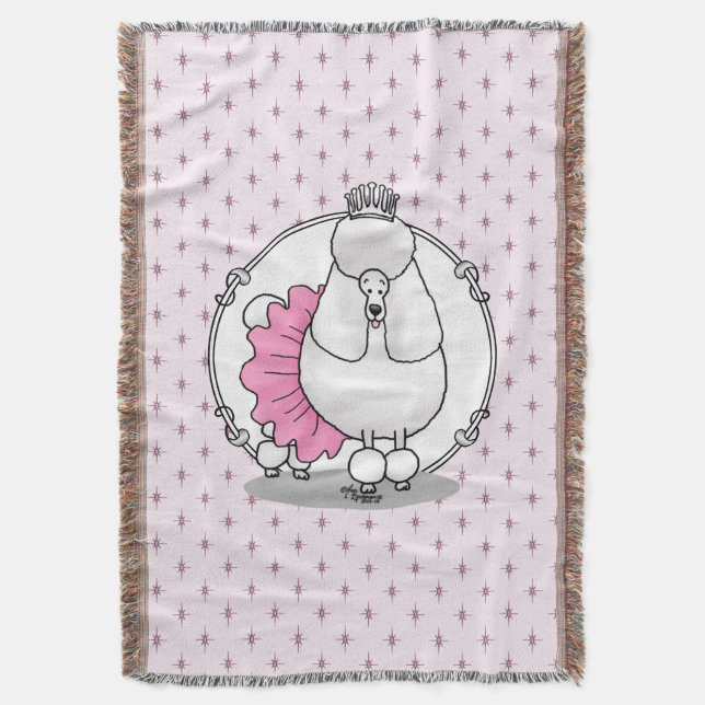 Couverture Drôle Ballet Ballerina Princess Poodle Dog (blanc) (devant Vertical)