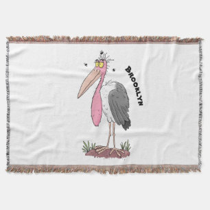 Couverture Drôle dessin animé de cigogne en marabou