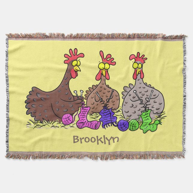 Couverture Drôle dessin animé de poulets de tricot (Devant)