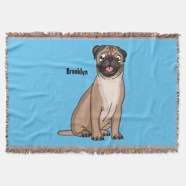 Couverture Drôle joyeux dessin animé de chien de carlin (Devant)