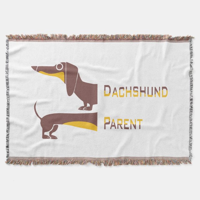 Couverture Drôle mignon dachshund pour parent chien long (Devant)
