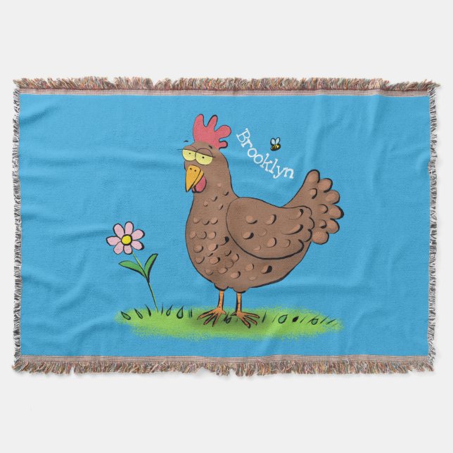 Couverture Drôle poulet rustique whimsical dessin animé (Devant)