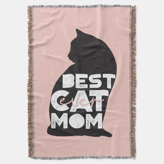 Couverture Drôle Rose Fête des Mères Meilleure Maman de Chat  (devant Vertical)