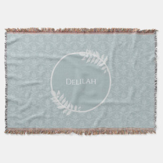 Couverture Dusty Blue Elegant Damask Personnalisé
