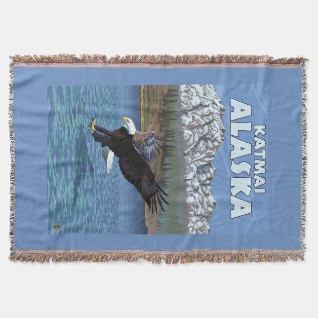 Couverture Eagle chauve plongeant - Katmai, Alaska (Devant)