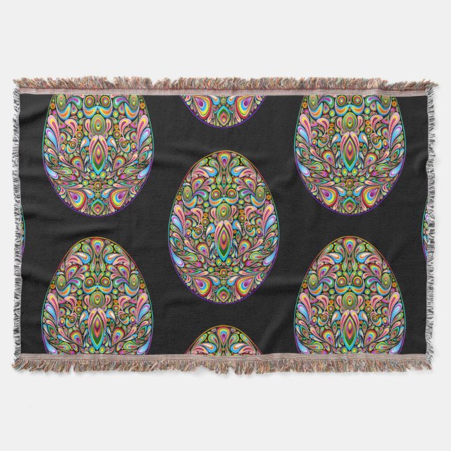 Couverture Easter Egg Psychedelic Design Kids Organic T-Shirt (Devant)