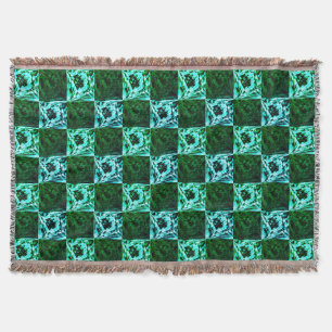 Couverture Échecs ou cyan vert et bleu ciel, avec rectangle