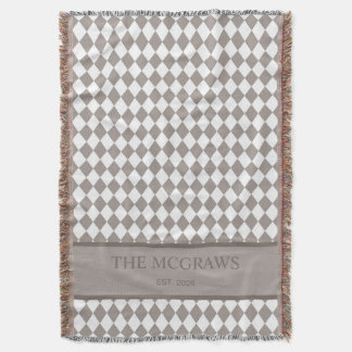 Couverture Écossais diamant brun et écorce Nouveau Couple