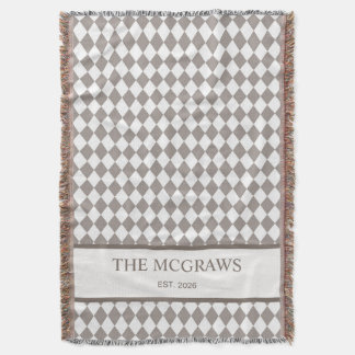 Couverture Écossais Diamant Marron + Aboiement Nouveau Couple
