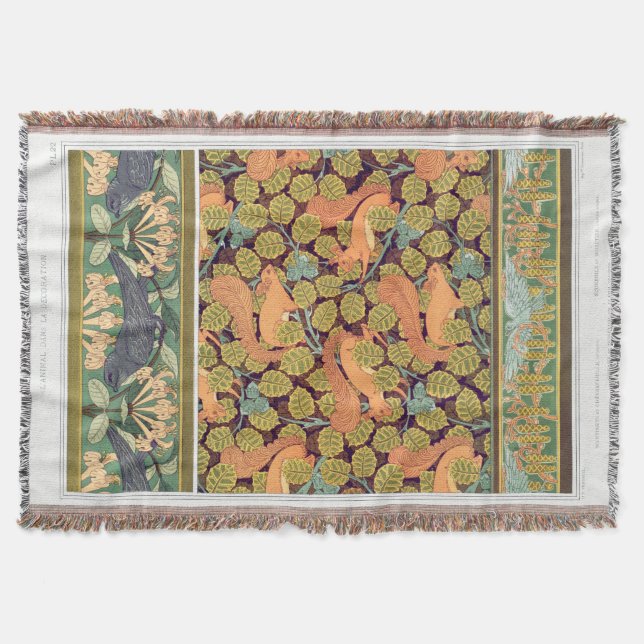 Couverture Écureuil art nouveau verneuil textile automne (Devant)