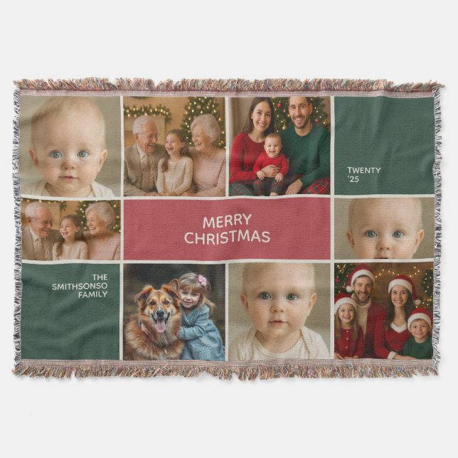 Couverture elegance family 8 Photos collage merry Christmas (Devant)