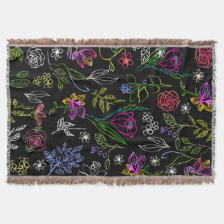 Couverture Elégant croquis de fleurs plusieurs traits lancer 