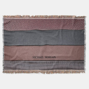 Couverture Élégant Cuir Luxueux Aspect Brun Noir