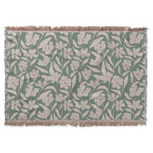 Élégant floral boho rose et vert foncé botanique