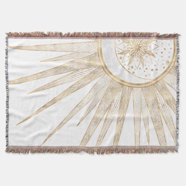Couverture Elegant Gold Doodles Sun Moon Mandala Design (Devant)
