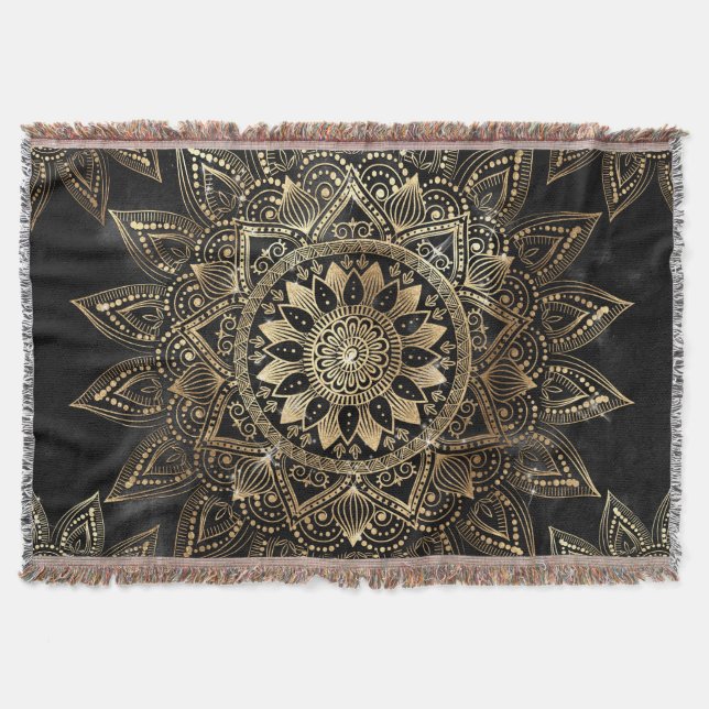 Couverture Elégant Gold Mandala Black Design (Devant)