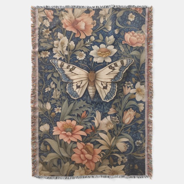 Couverture Elégant Moth Vintage William Morris inspiré (devant Vertical)