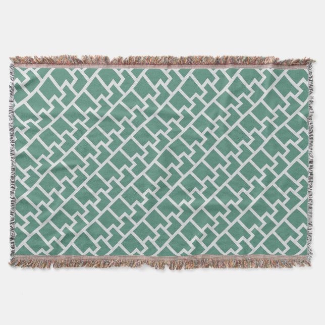 Couverture Élégant motif géométrique vert sauge (Devant)
