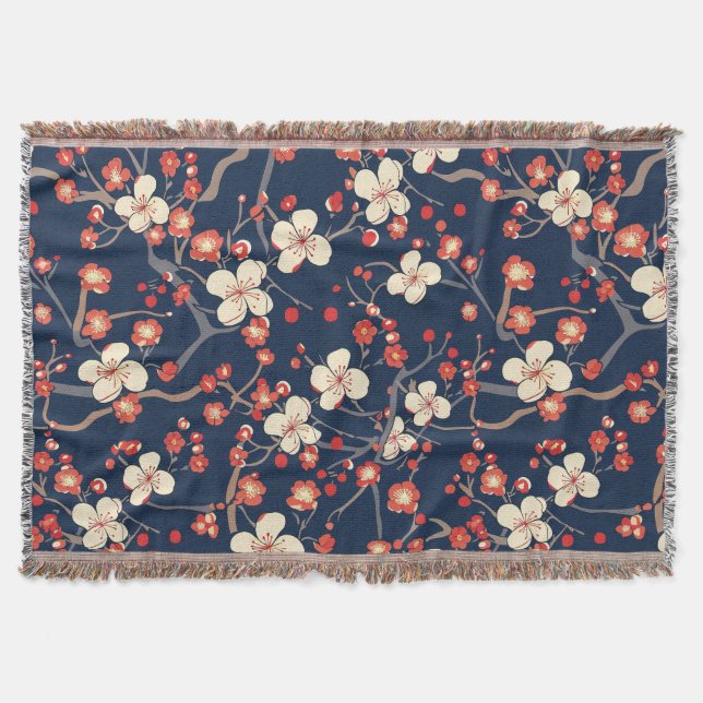 Couverture Élégant Motif sans couture en fleur de cerisier (1 (Devant)