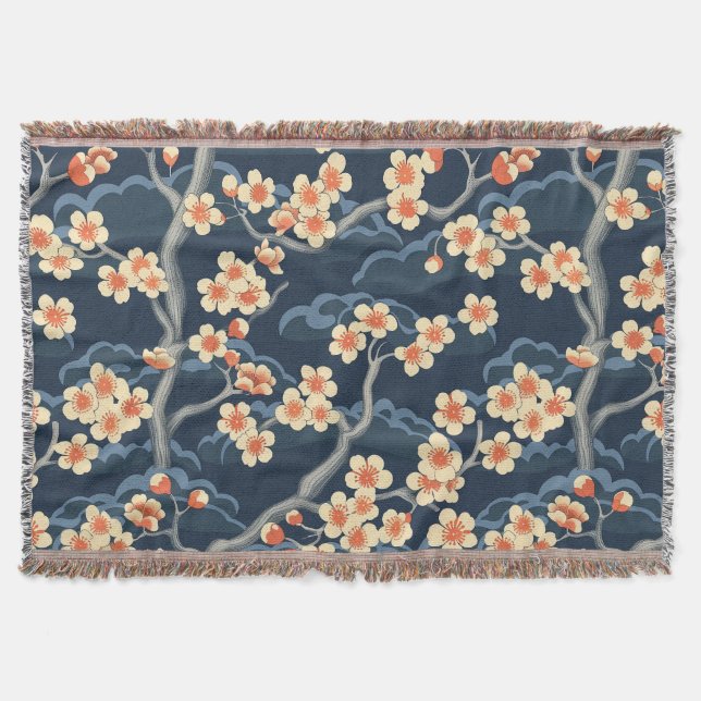 Couverture Élégant Motif sans couture en fleur de cerisier (1 (Devant)