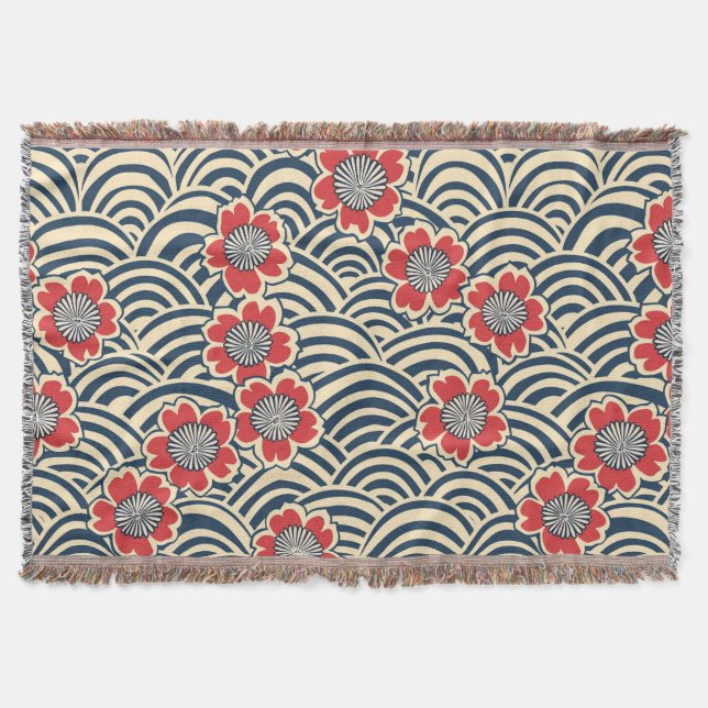 Couverture Élégant Motif sans couture en fleur de cerisier (8 (Devant)