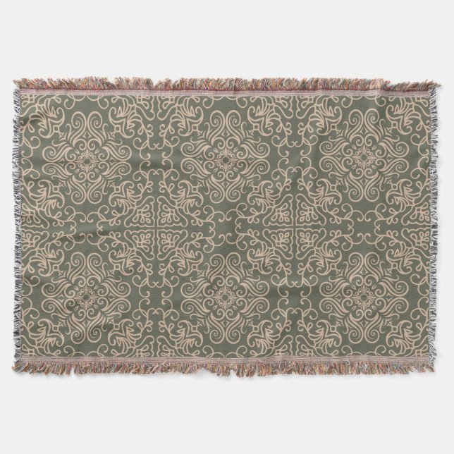 Couverture Élégant ornement Motif vert foncé (Devant)