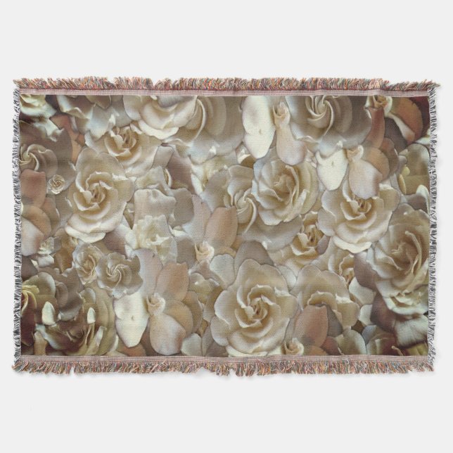 Couverture Élégant Rose floral Motif pétal (Devant)