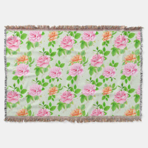 Couverture Élégant Roses floraux avec Motif Feuille-23670