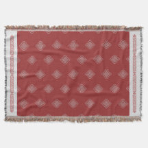 Élégant rouge blanc mongol Motif traditionnel