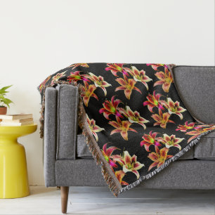 Couverture Elégant trio de jours roses jaunes Floral