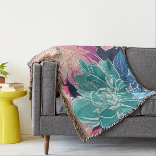 Couverture Elégante Dahlia Fleurs colorées sur Arrière - plan
