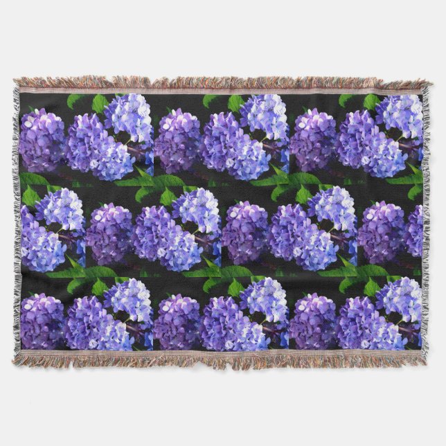 Couverture Elégante hydrangée violette fleurie bleu pourpre (Devant)