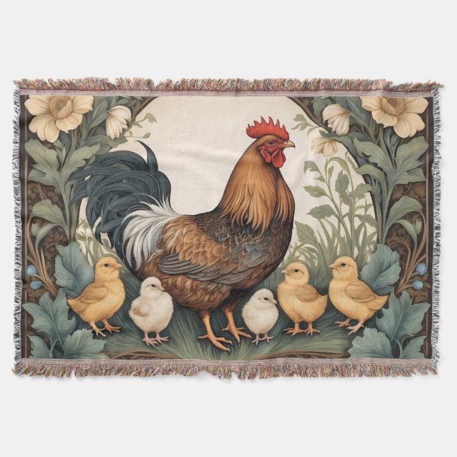 Couverture Élégante Mère Hen Avec Poussins (Devant)