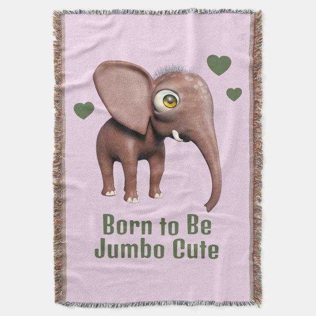 Couverture Éléphant de bébé mignon personnalisé né pour être  (devant Vertical)