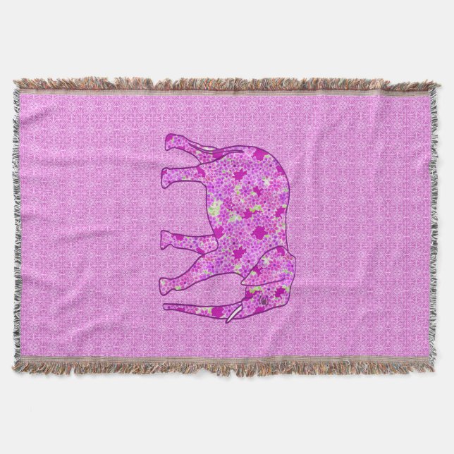 Couverture Éléphant de fleur - orchidée et magenta (Devant)