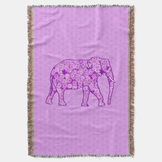 Couverture Eléphant fleur - améthyste violet (devant Vertical)