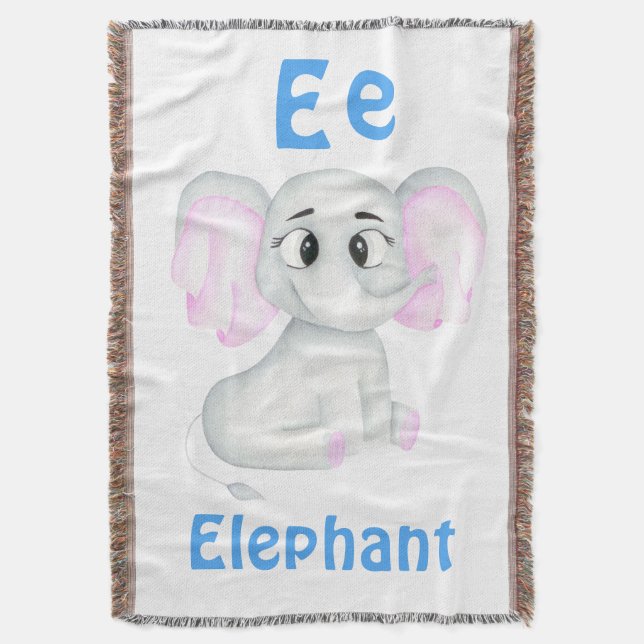 Couverture Elephant personnalise ABC : Lettre E - Ajouter vot (devant Vertical)