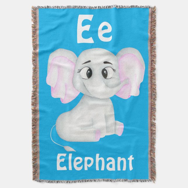 Couverture Elephant personnalise ABC : Lettre E - Ajouter vot (devant Vertical)