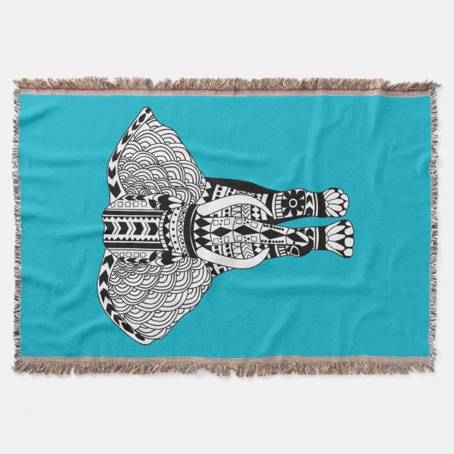 Couverture Eléphant Tribal Custom Thaillot Blanket (Devant)