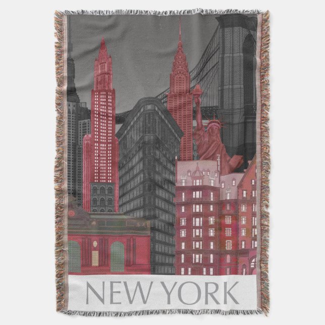 Couverture Élévations de New York par nuit - Rouge (devant Vertical)