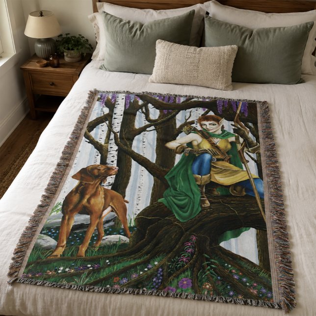Couverture Elfe de fantasy archer Vizsla forêt enchantée (Créateur téléchargé)