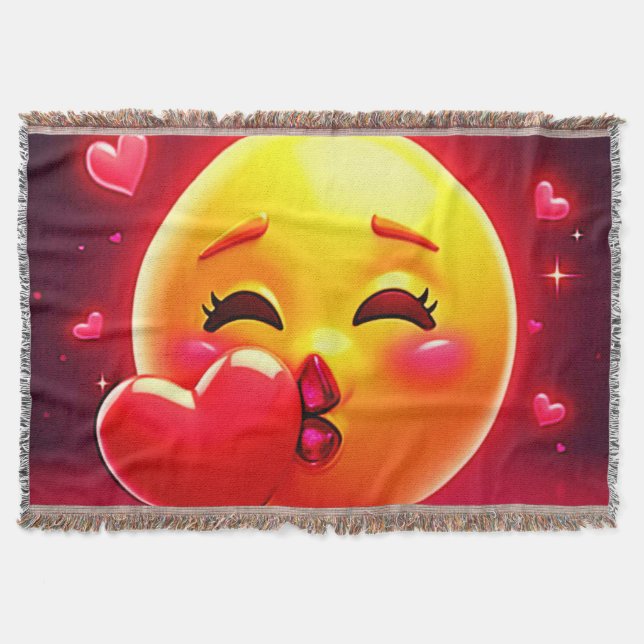 Couverture Emoji Bisou : Amour et Cœurs Art (Devant)