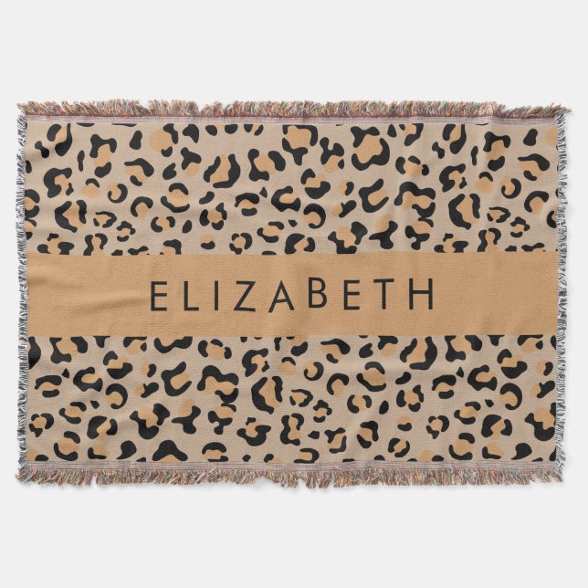 Couverture Empreinte de léopard, Spots, Leopard Brown, Votre  (Devant)