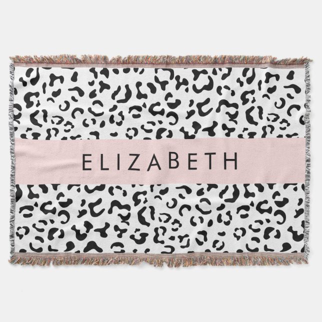 Couverture Empreinte de léopard, Spots, Noir Et Blanc, Votre  (Devant)