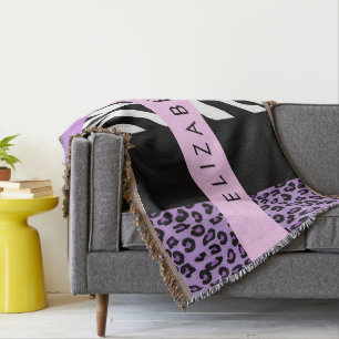 Couverture Empreinte de léopard, Zebra Print, Purple, Votre n